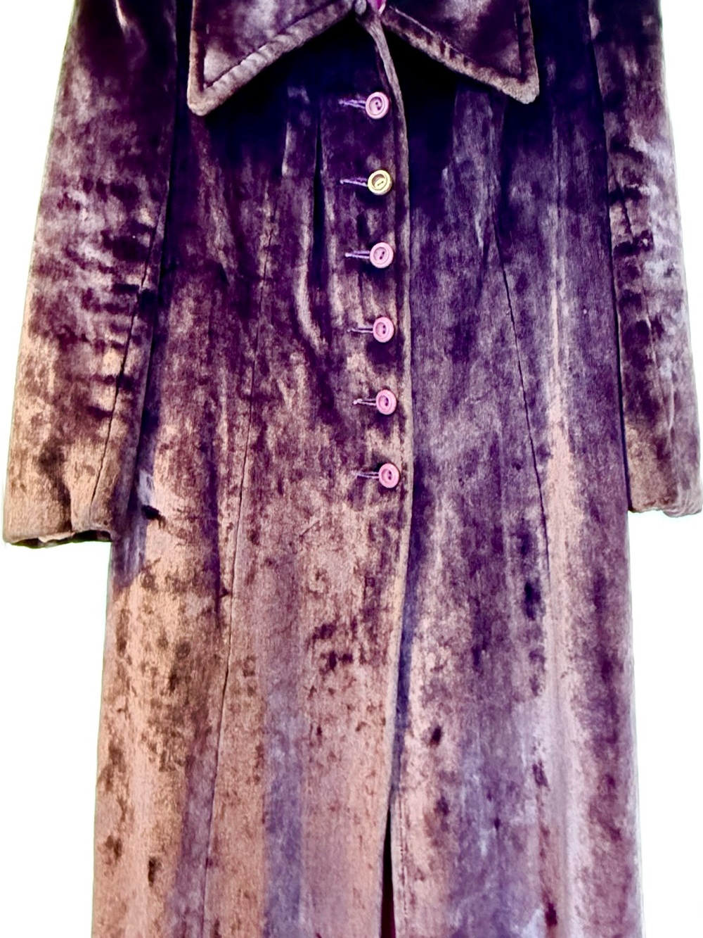 Women's Plush Purple Velvet Trench Coat